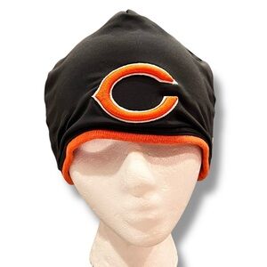 NFL Chicago Bears Hat Beanie Water Resistant Black Orange One Size EUC A-7